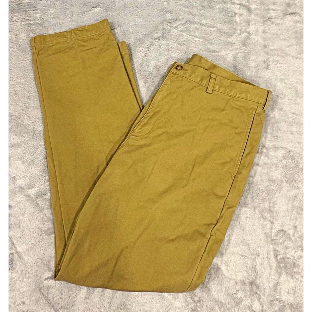 Vtg L.L.Bean Natural Fit Men 34x34 Khaki Plaid Flannel Lined Outdoor Camp Hike